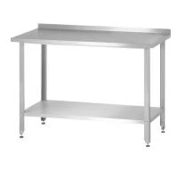 Стол производственный СПРн «Norma Zn» 600x600 (с бортом, полка сплошная, ножка угловая)