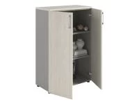 Офисный шкаф NW 1280 закрытый белое дерево/серый